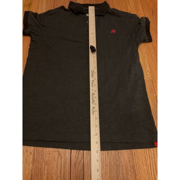 Aeropostale Mens Gray Polo Shirt M A87 Logo Short Sleeve Cotton/Polyester - Picture 7 of 8
